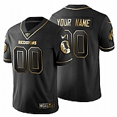 Customized Men's Nike Redskins Black Golden Limited NFL 100th Season Jersey,baseball caps,new era cap wholesale,wholesale hats